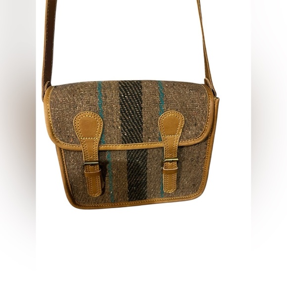 Papillon Blanc Handbags - Papillon Blanc Brown and Tan Crossbody Bag